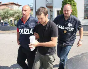 Ramon Berloso, nel momento dell'arresto