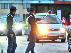 Controlli della polizia al valico di Fernetti nei primi giorni del provvedimento, introdotto nell’ottobre del 2023