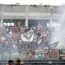 La curva del Venezia durante l'ultimo derby, nel 2018