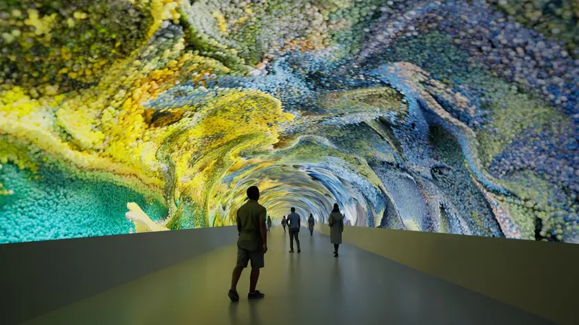 Un rendering dell’opera “Data Tunnel”
