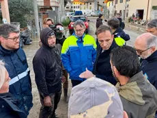 Il governatore Fedriga durante il sopralluogo nelle zone colpite