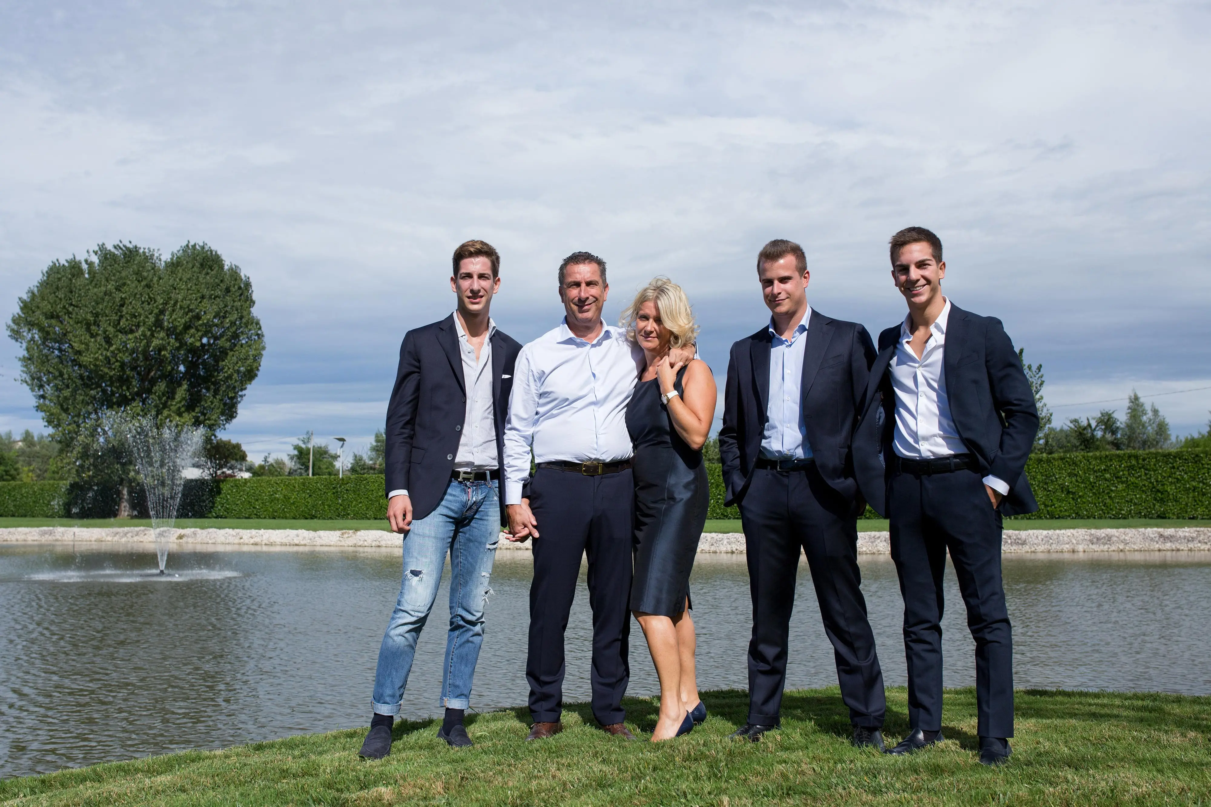 Franceschi con la moglie Fiorella Masiero e i figli