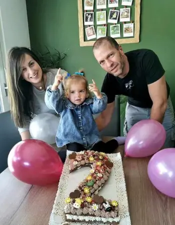 Ludovica con i genitori Renzo Nessenzia e Martina Feltrin