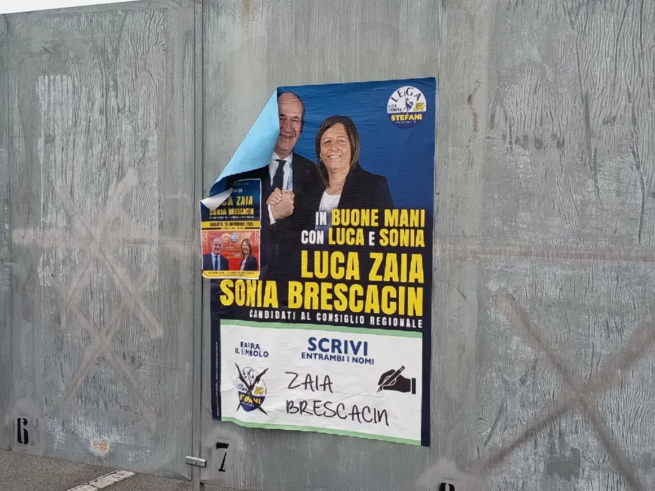 L'unico cartellone elettorale a Bibano in cui è presente Zaia