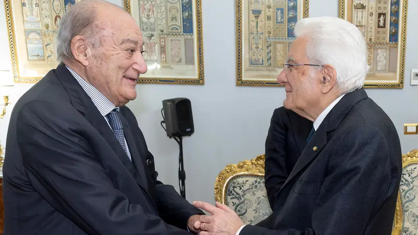 Il Presidente Sergio Mattarella con Giuseppe De Rita, Presidente del Censis, in occasione della presentazione del 59° Rapporto sulla situazione sociale del Paese