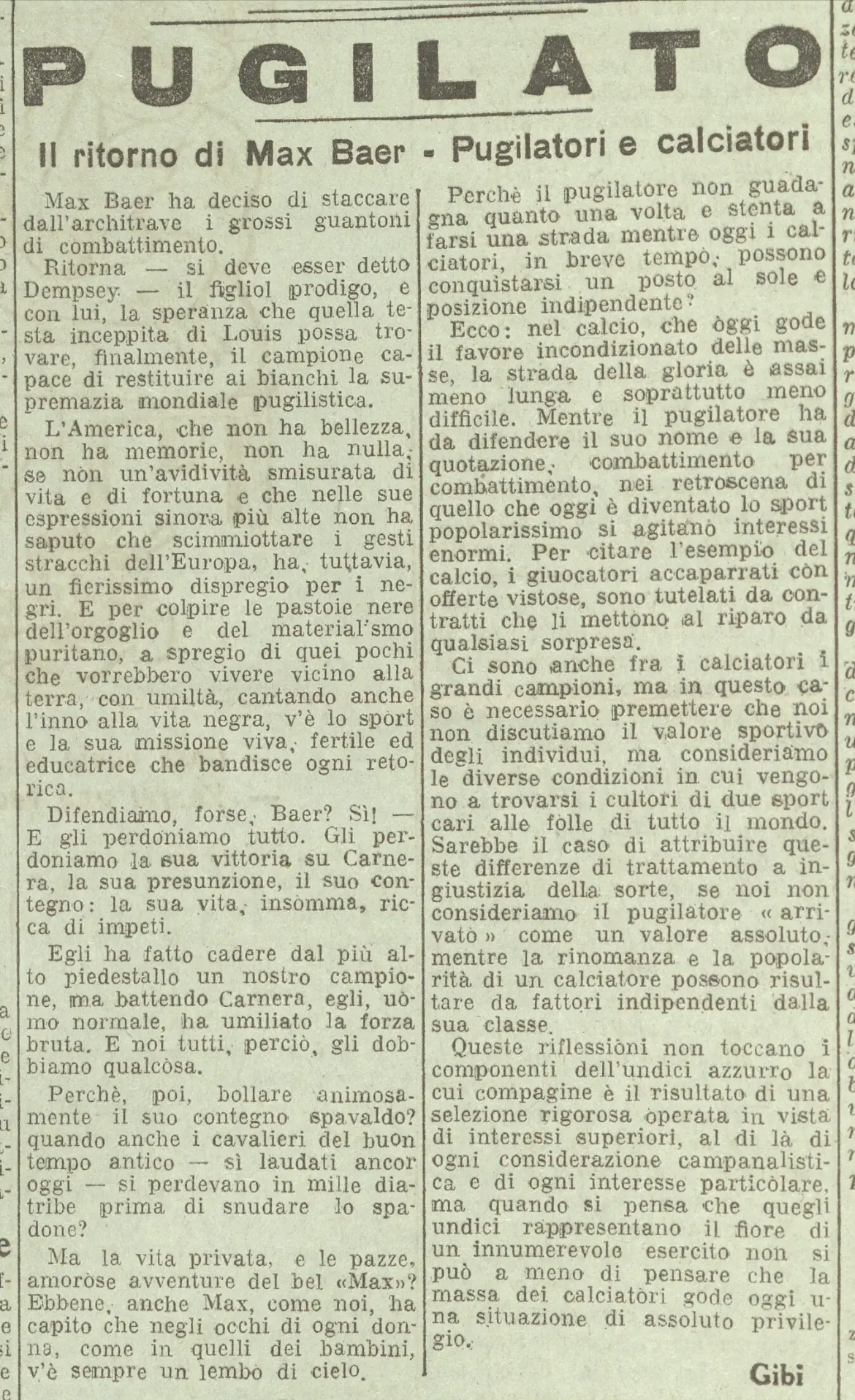 Dalle collezioni de Lo Schermo Sportivo 1935-36, Biblioteca Braidense, Pinacoteca di Brera