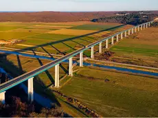Il viadotto Mirna in corso d'opera in Istria