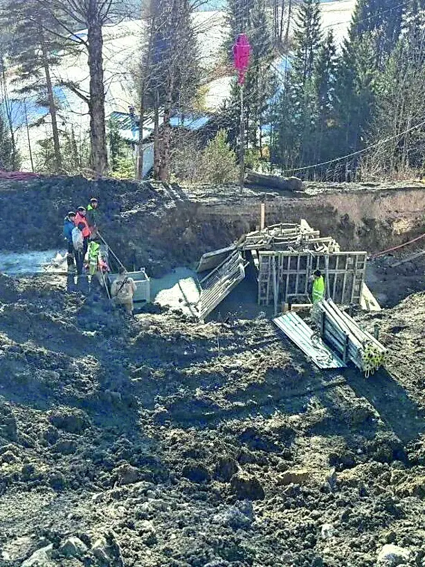 Il cantiere della cabinovia di Socrepes