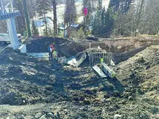 Il cantiere della cabinovia di Socrepes