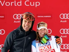 Kristian Ghedina a Cortina con Lara Gut, anche lei gravemente infortunata