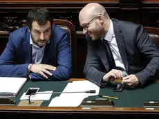 Matteo Salvini (a sinistra), ministro dell'Interno, con Lorenzo Fontana