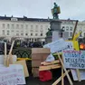 Una protesta degli agricoltori a Bruxelles