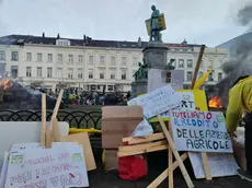 Una protesta degli agricoltori a Bruxelles