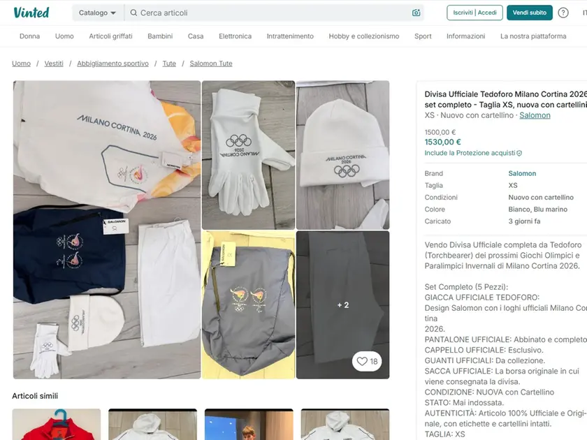 I kit dei tedofori di Milano-Cortina già in vendita online