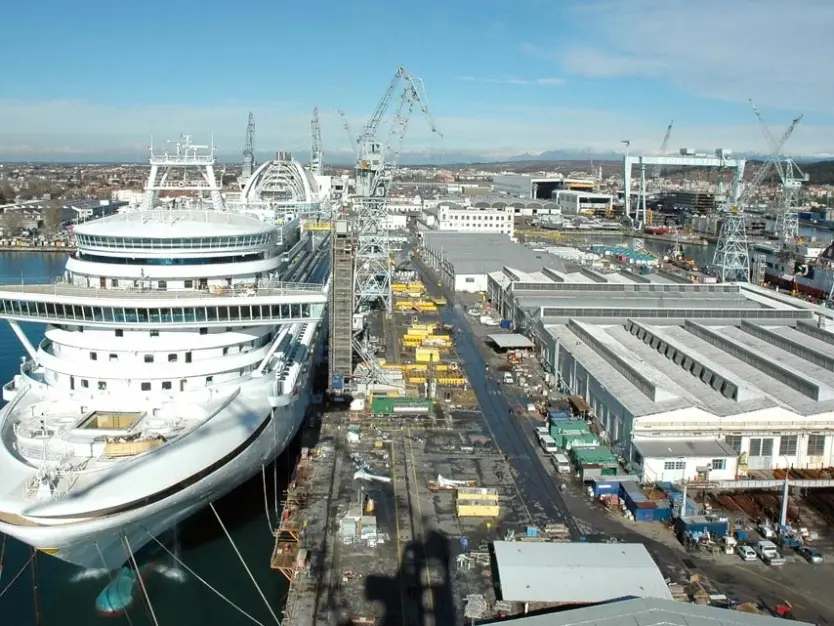 I cantieri navali di Fincantieri a Monfalcone