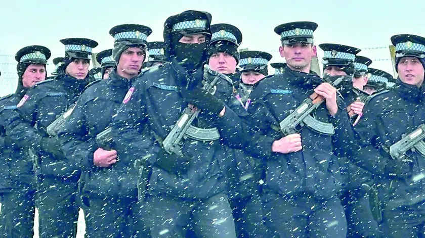 Esercitazioni per le celebrazioni del 9 gennaio. Foto Ministero interno Rs