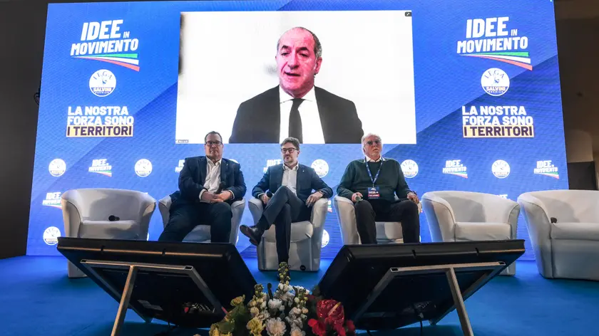 Luca Zaia in videocollegamento all’iniziativa "Idee in Movimento" organizzata dalla Lega a Rivisondoli, L'Aquila