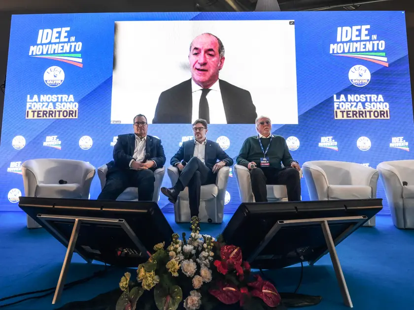 Luca Zaia in videocollegamento all’iniziativa "Idee in Movimento" organizzata dalla Lega a Rivisondoli, L'Aquila