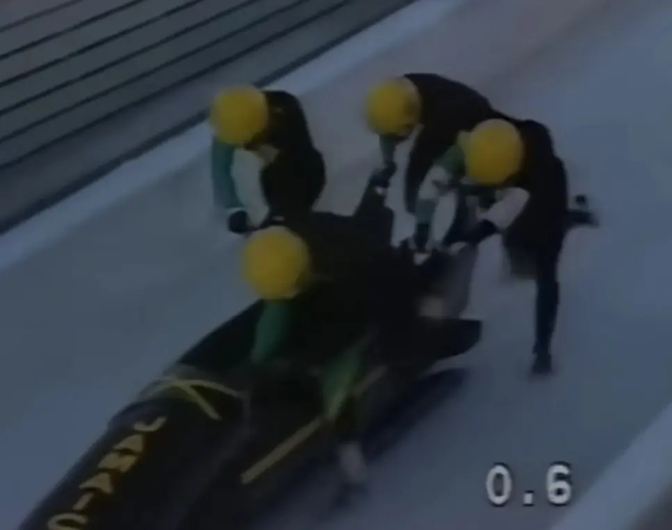 Il quartetto jamaicano in una manche olimpica