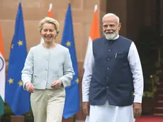 Il primo ministro indiano Modi e la presidente della Commissione Ue von der Leyen