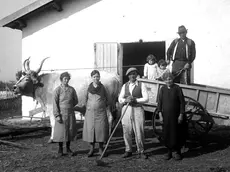 Una famiglia veneta emigrata vicino alla futura Latina (foto Consorzio di bonifica dell’Agro Pontino)