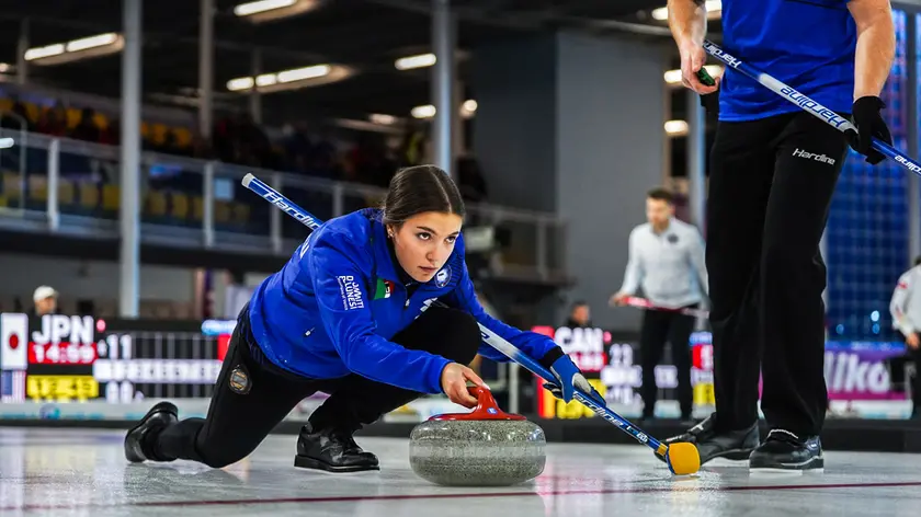 Torino 2025 Fisu Games. De Zanna e Zardini Lacedelli impegnati nella competizione con gli avversari svizzeri