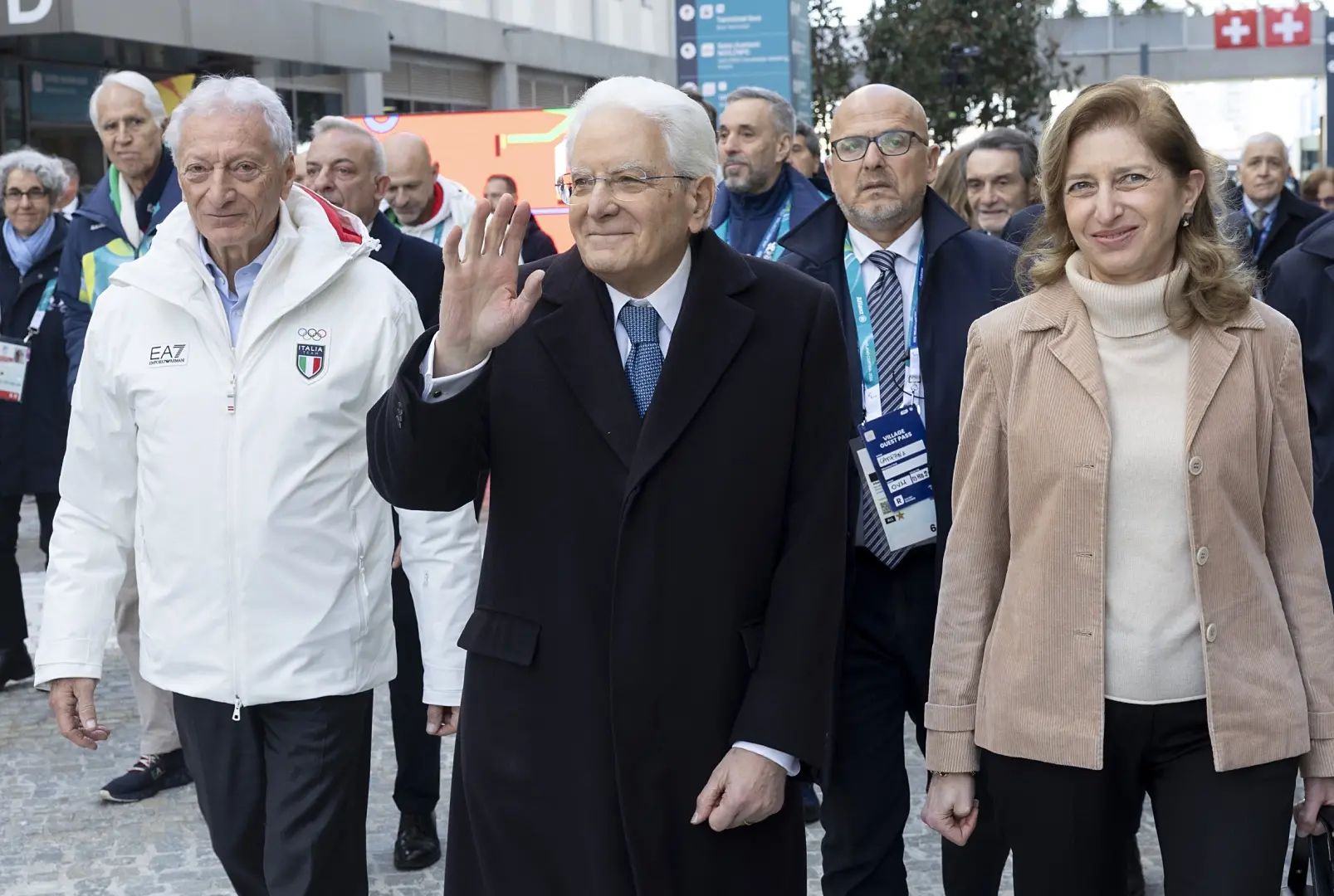 La visita del presidente della Repubblica Sergio Mattarella al villaggio olimpico di Milano Cortina 2026