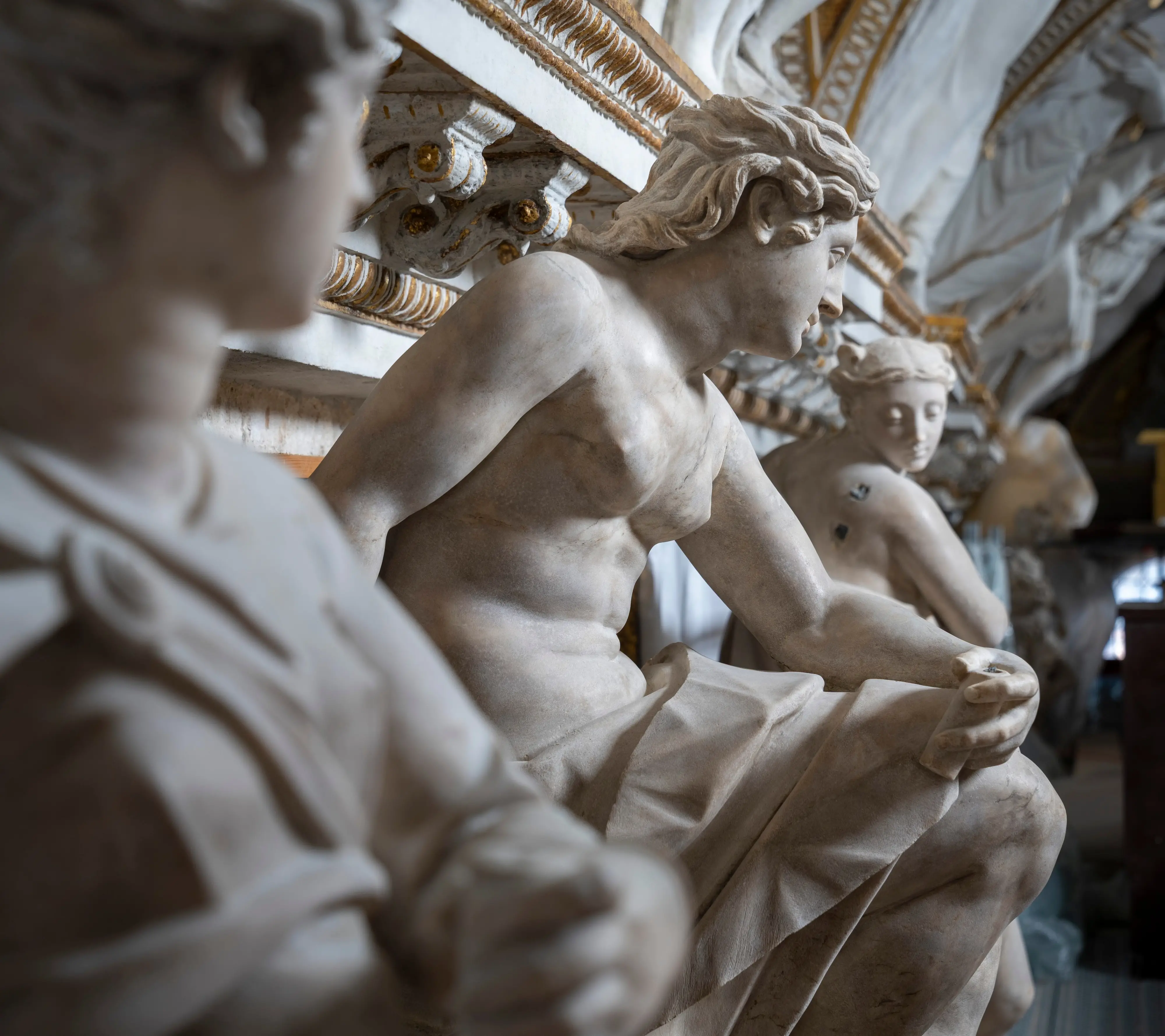 Il restauro della Sala delle Quattro Porte di Palazzo Ducale (foto Matteo de Fina)