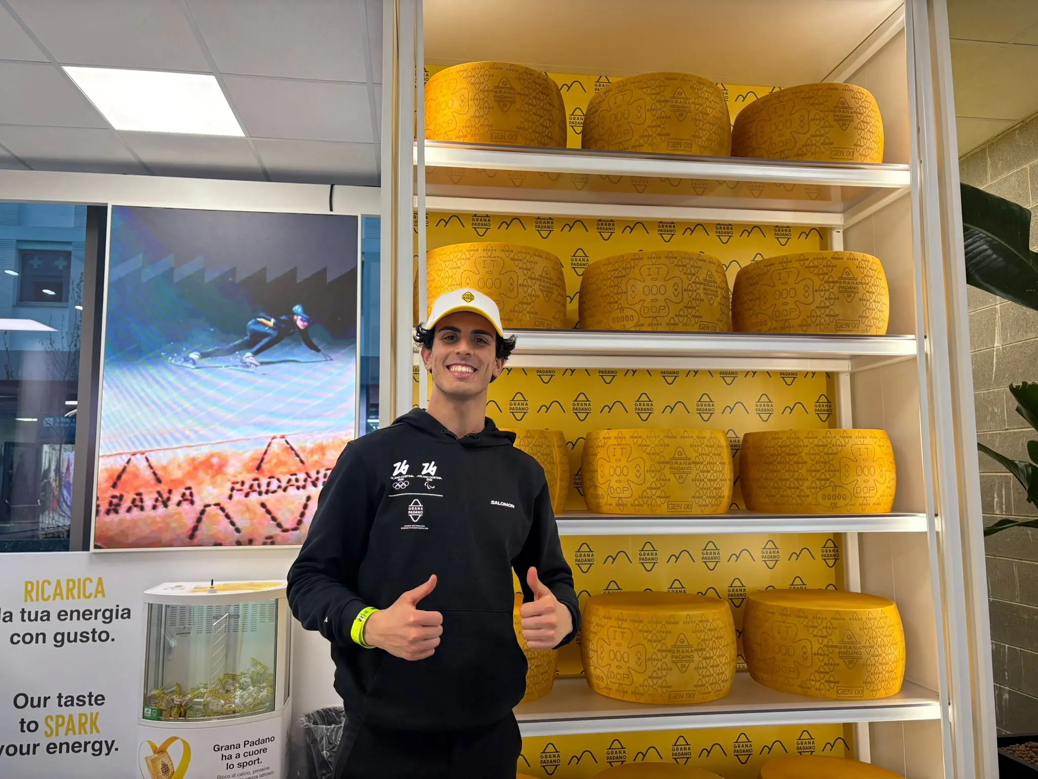 Lo stand del formaggio Grana