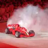 La performance di Luca Badoer, alla guida della Ferrari F2005, alla cerimonia di apertura dei Giochi olimpici invernali di Torino 2006