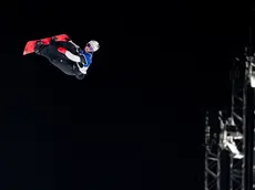 Qualificazioni di snowboard big air maschile. Nella foto il norvegese Ã˜yvind Kirkhus durante la gara