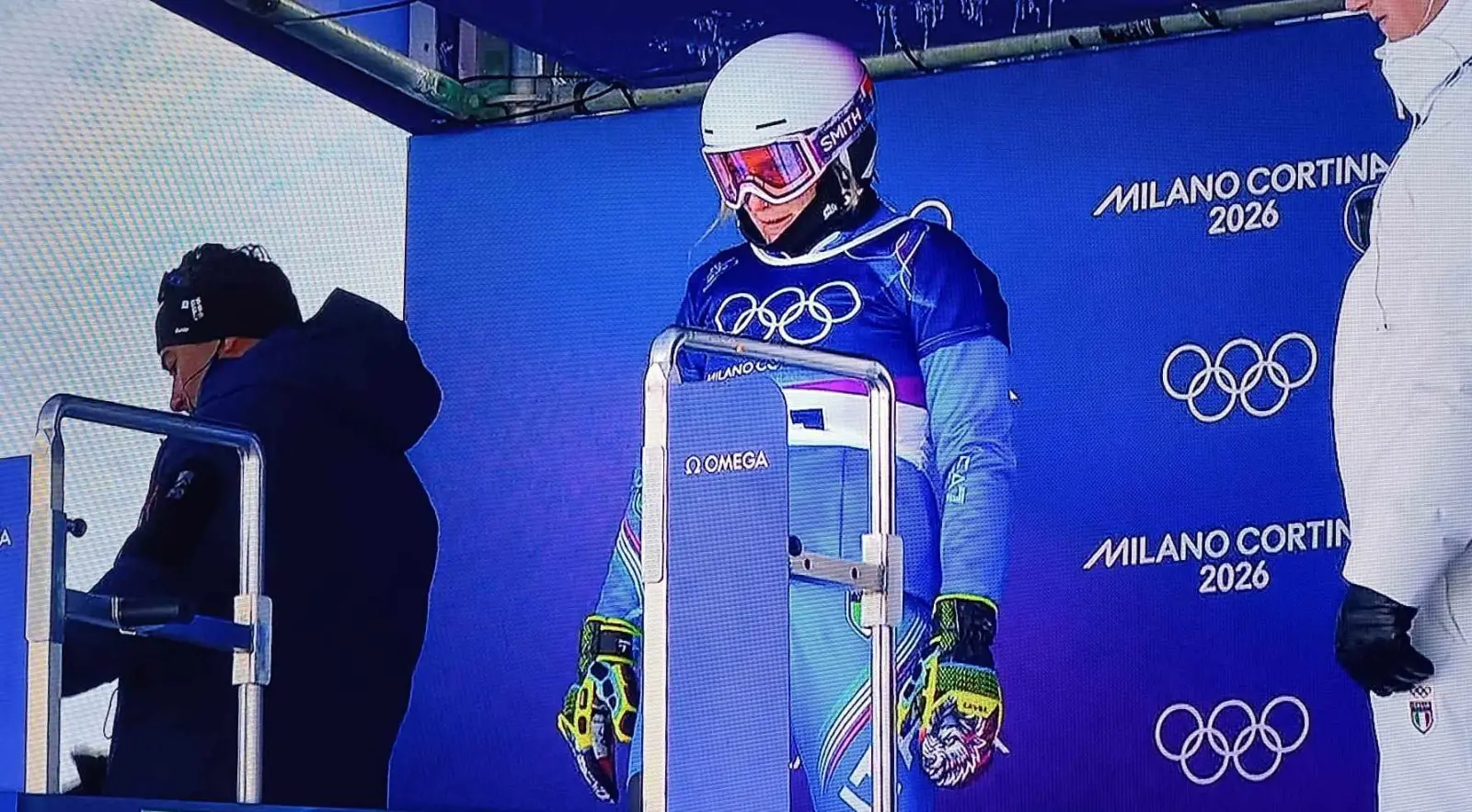 Elisa Caffon prima della partenza della seconda run di qualifica