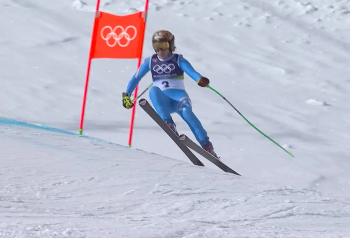 Federica Brignone durante la discesa libera