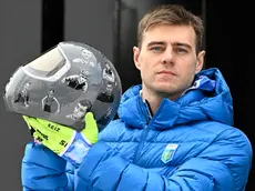 Vladyslav Heraskevych, l'atleta ucraino mostra il suo casco