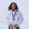 Federica Brignone con la medaglia d'oro