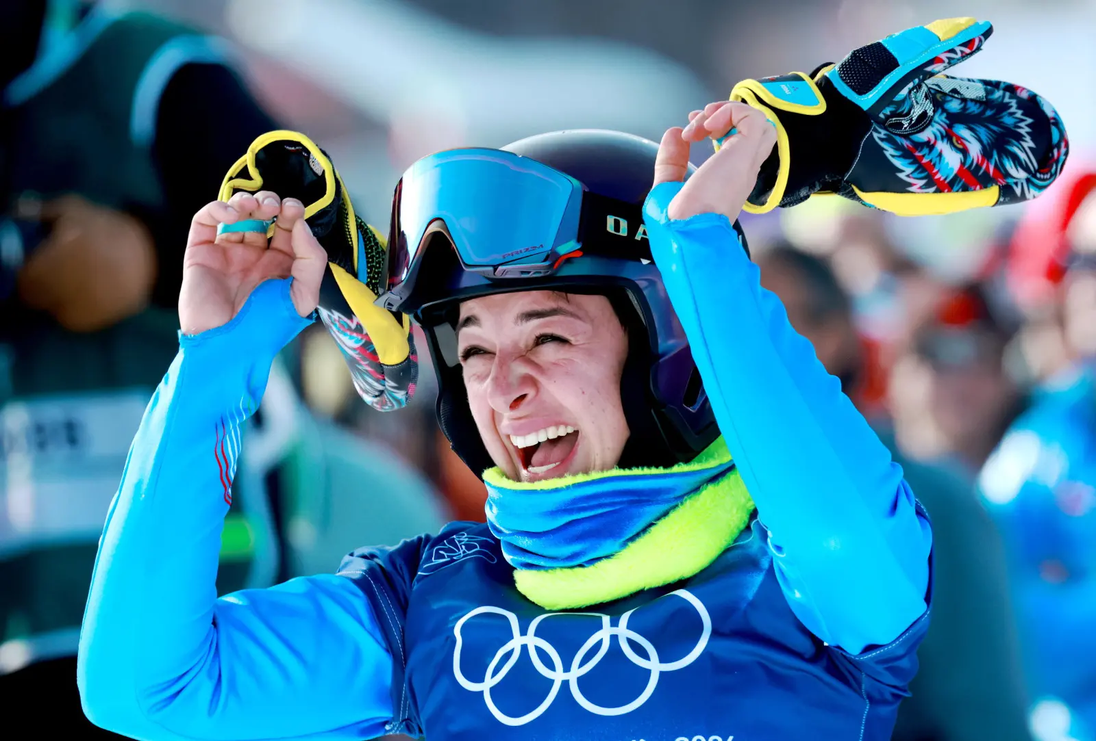 La gioia della bellunese Lucia Dalmasso dopo il bronzo nello snowboard