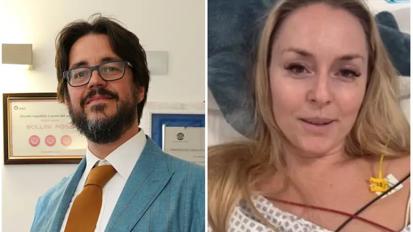 Il chirurgo ortopedico Stefano Zanarella e Lindsey Vonn