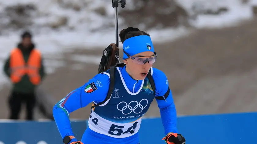 L'atleta di Sappada, Lisa Vittozzi: è arrivata quinta allo sprint del biathlon da 7,5chilometri