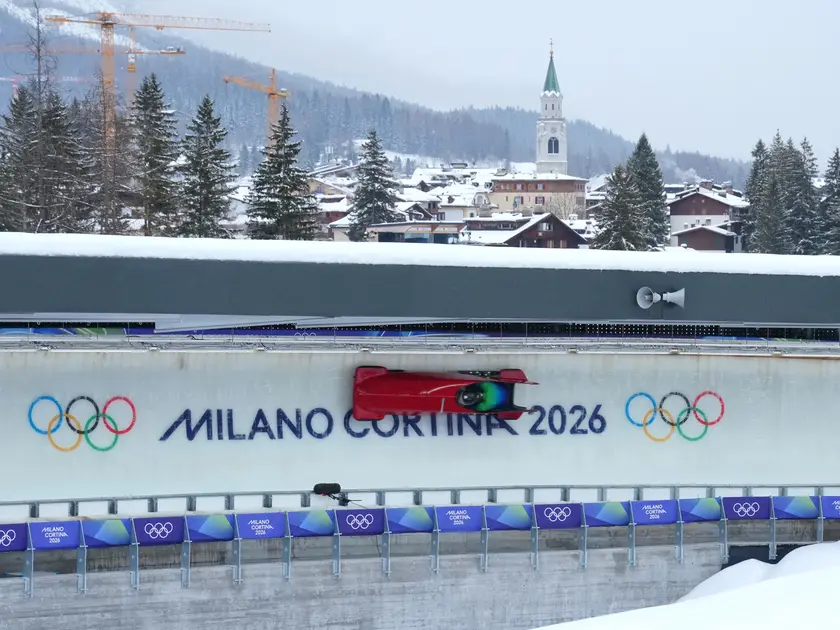 La nuova pista da bob di Cortina d'Ampezzo dove oggi 5 febbraio iniziano le gare olimpiche