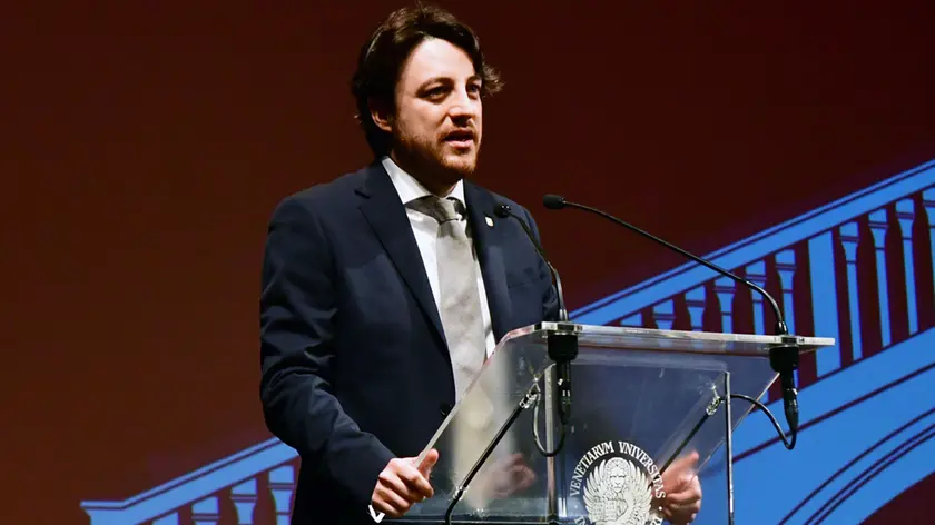 Alberto Stefani all'inaugurazione dell'anno accademico di Ca'Foscari