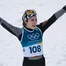 Regina Martínez Lorenzo, all’arrivo dei dieci chilometri nello sci di fondo in Val di Fiemme