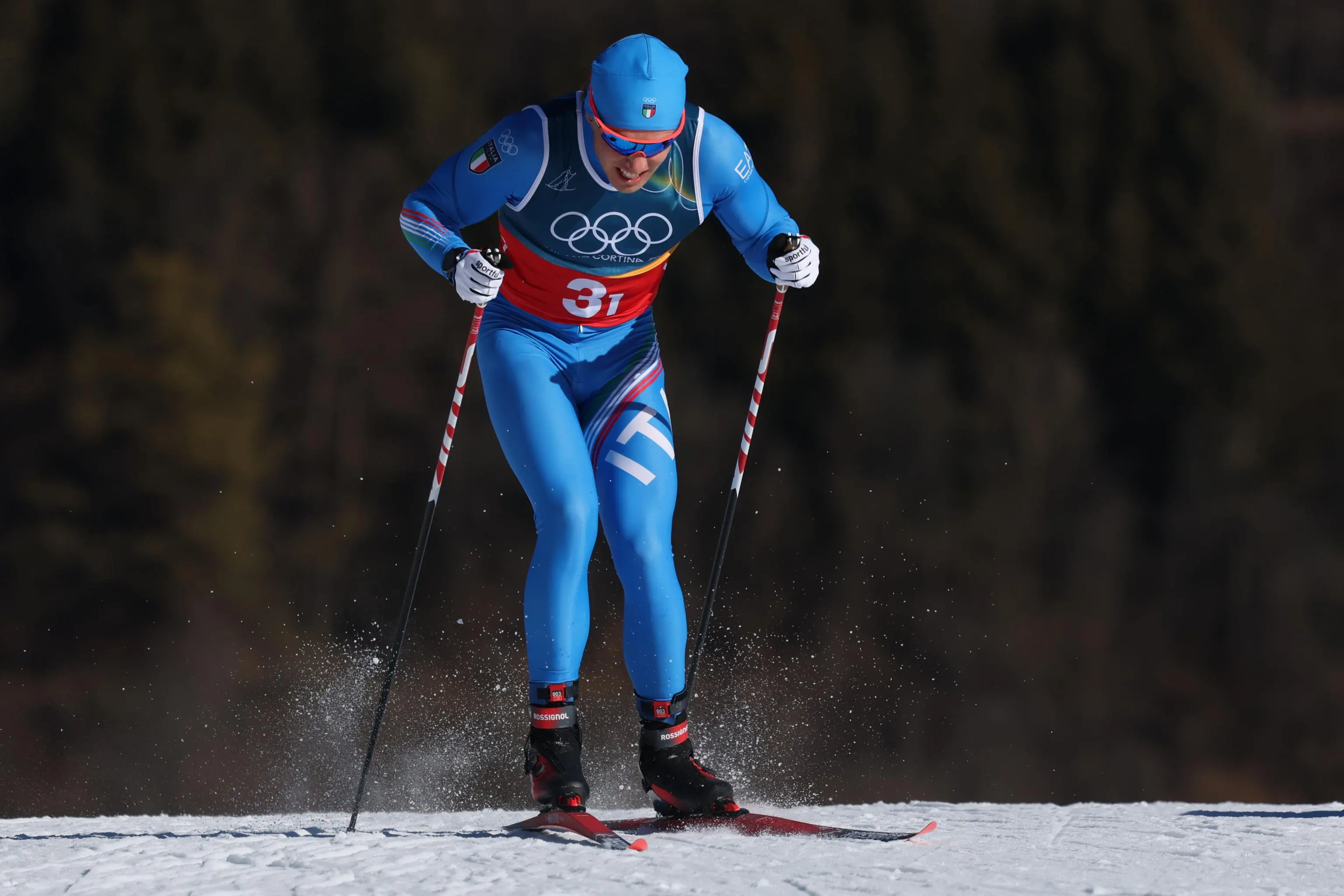 Il bellunese Elia Barp durante la finale