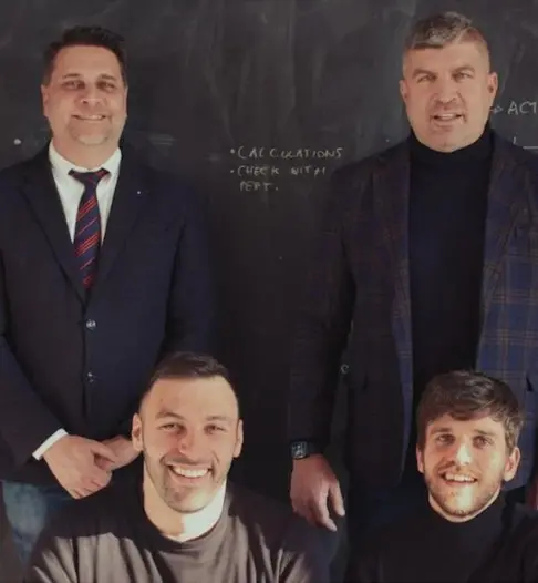 Da sinistra in alto, in senso orario, Gianluigi Rozza, Luca Tosolini, Nicola Demo e Andrea Martini