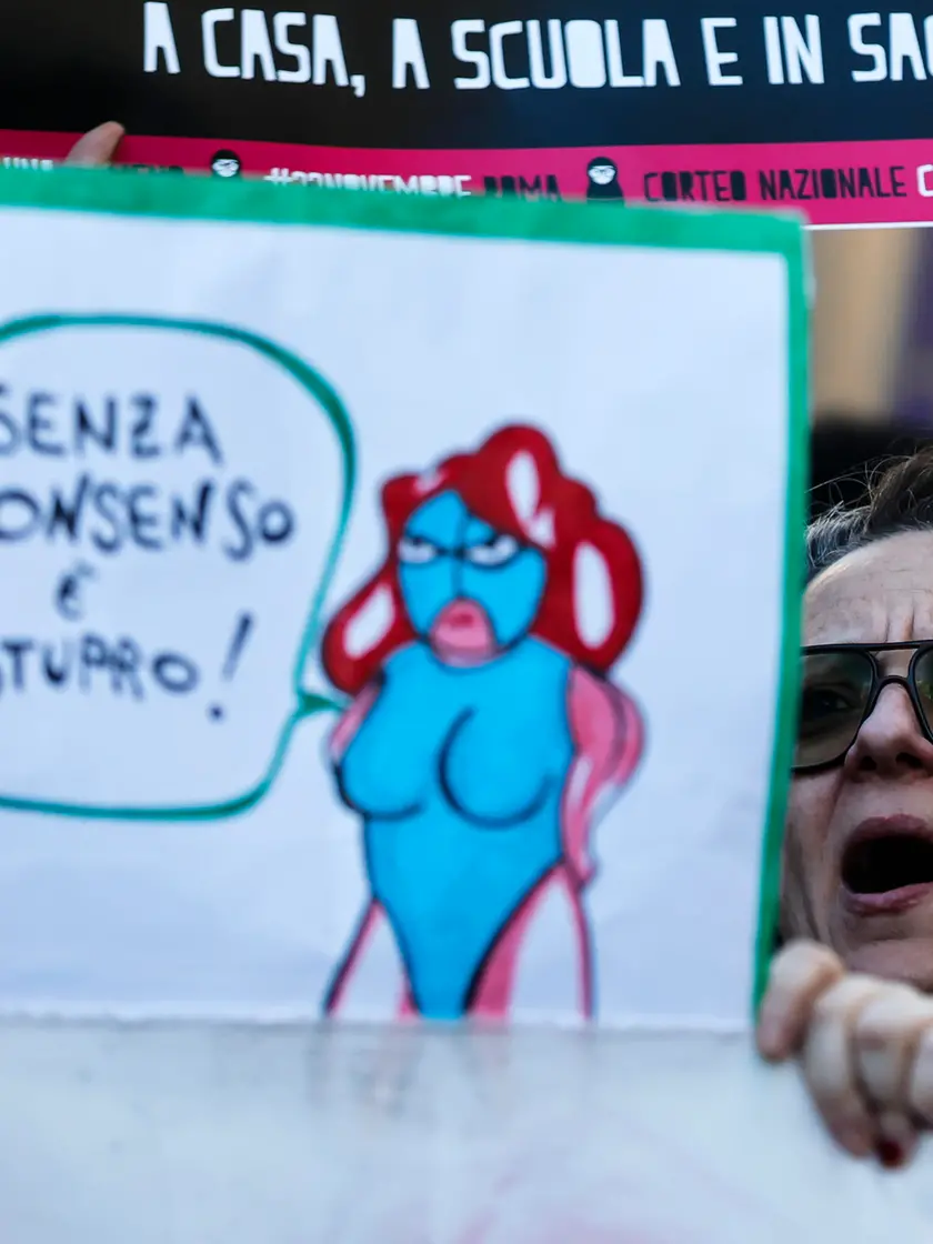 Una manifestazione contro il ddl Bongiorno