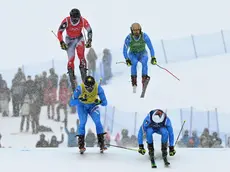 Federico Tomasoni con il sole nel casco e Simone Deromedis, argento e oro nello ski cross