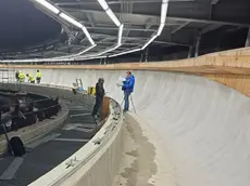 La pista Eugenio Monti durante le fasi di costruzione