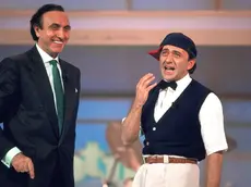 Pippo Baudo e Giorgio Faletti nell'edizione del 1987