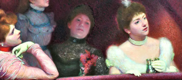 “A teatro” (olio su tela, 1895 circa) di Federico Zandomeneghi