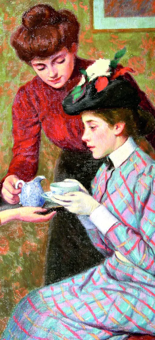 Federico Zandomeneghi - La tasse de the (olio su tela)