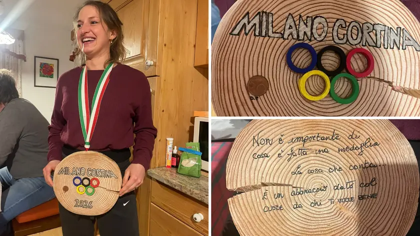 Lara Della Mea e la sua medaglia di legno donata dai fan della Valcanale